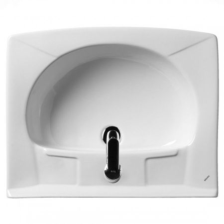 Раковина из сантехнического фарфора Santek Пилот 1WH301970 60х50 над стиральной машиной цвет белый