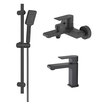 Комплект смесителей Aquatek ЛИРА AQ1430MB черный