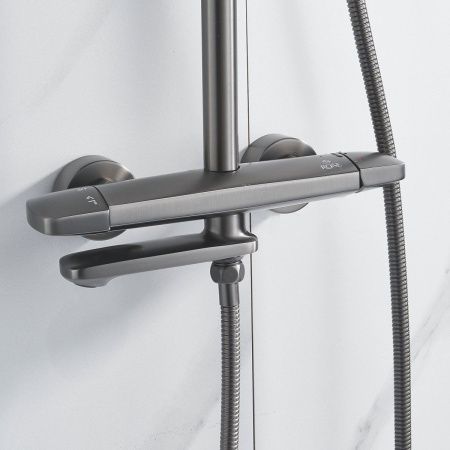 Душевая стойка Rose R3936T настенная цвет оружейная сталь