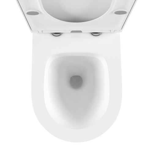 Унитаз подвесной Lavinia Boho Biore 3304003R белый глянцевый с сиденьем микролифт безободковый каскадный смыв - фото 4