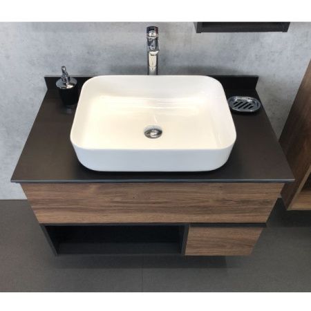 Тумба с раковиной Comforty Штутгарт 00-00002868CF 90х50 подвесная цвет коричневый