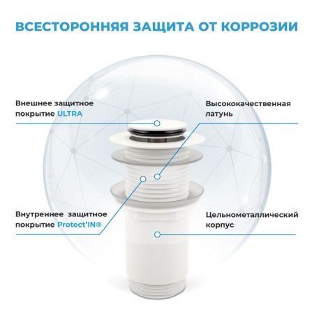 Донный клапан Wellsee Drainage System 182138000 белый