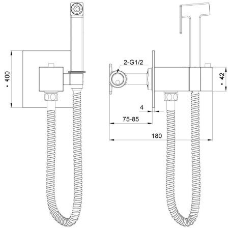 Смеситель для ванны и душа Wonzon & Woghand WW-88829910-BN встраиваемый в стену никель с термостатом