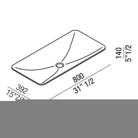 Раковина керамическая Agape Ottocento 002 ACER0899LZ *0 80 см встраиваемая цвет белый без отверстий под смеситель