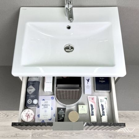 Тумба с раковиной Alavann Anna ALV1164000 60х50 подвесная цвет черный