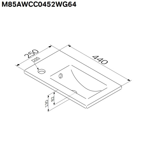Раковина Am.Pm X-Joy 44 см M85AWCC0452WG64 встраиваемая цвет белый - фото 3