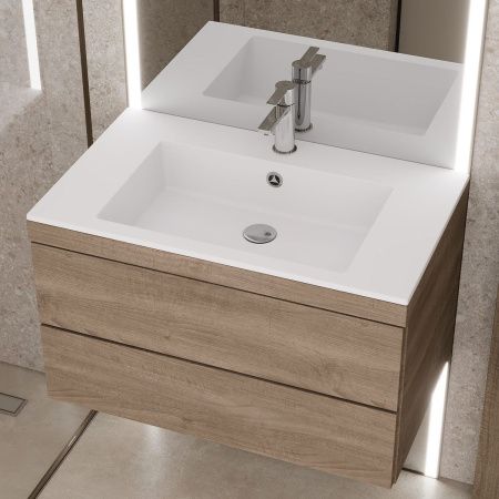 Раковина из искусственного камня Uperwood Megan 45481000002 80х50 полувстраиваемая цвет белый