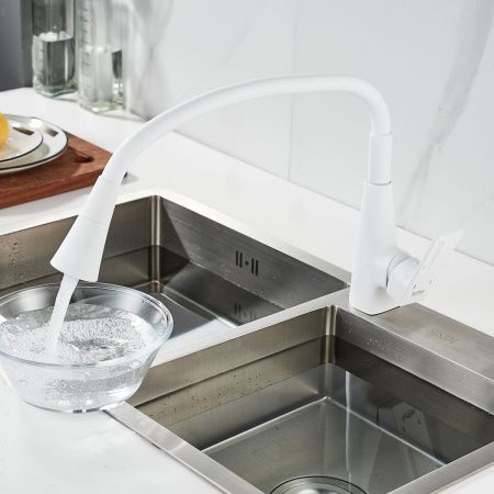 Смеситель для кухни Raffine F313C-1 на мойку белый