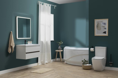 Комплект мебели: тумба с раковиной + зеркало Aquanet Беркли 00258969 80х45,5х128 подвесной - фото 5