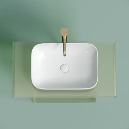 Раковина из сантехнического фарфора Ceramica Nova ELEMENT CN6055MW 50х40 накладная цвет белый без отверстий под смеситель