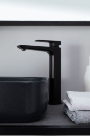 Раковина керамическая Allen Brau Fantasy 4.11021.31 50х40 накладная цвет черный без отверстий под смеситель