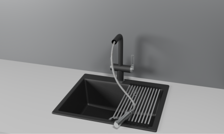 Смеситель для кухни Granula 8170, ТУРМАЛИН на мойку черный