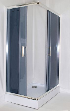 Душевой уголок Parly ZQ121G 120х80 стекло тонированное профиль хром с поддоном