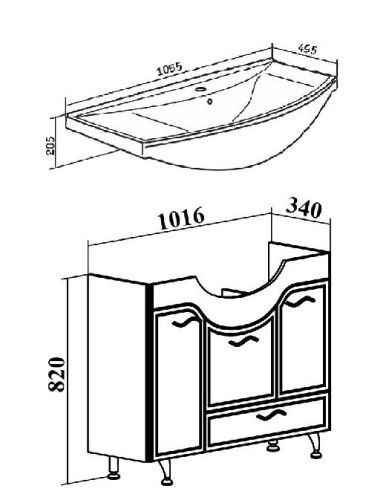 Тумба под раковину Runo Севилья 00000000598 100х30 напольная цвет белый - фото 5