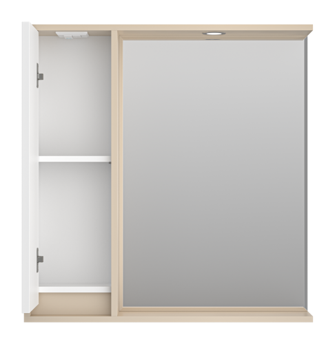 Зеркало-шкаф Brevita Balaton BAL-04080-03-01Л 78х14х80 подвесной цвет белый/бежевый - фото 3 Зеркало-шкаф Brevita Balaton BAL-04080-03-01Л 78х14х80 подвесной цвет белый/бежевый - фото 3