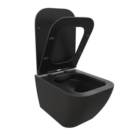 Унитаз подвесной Cerutti SPA CT8920 черный матовый с сиденьем микролифт безободковый каскадный смыв