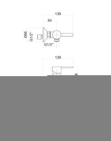 Смеситель для ванны и душа Fiore 77CR7575 настенный хром