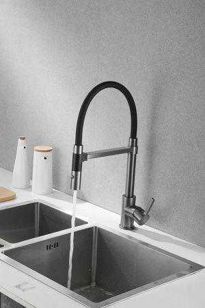 Смеситель для кухни Rose R133T на мойку оружейная сталь