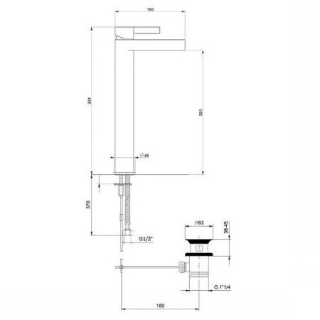 Смеситель Webert DoReMi DR830402560 на раковину черный