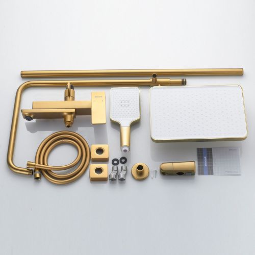 Душевая стойка Shevanik S4436G настенная цвет золотой сатин - фото 4