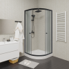 Душевой уголок Parly ZF81B 80х80 стекло матовое профиль черный с поддоном
