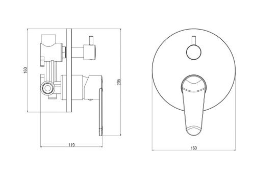 Смеситель для ванны и душа Voda Waterfall WF83-2 встраиваемый в стену хром - фото 3