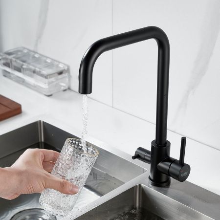 Смеситель для кухни Raffine F118H на мойку черный