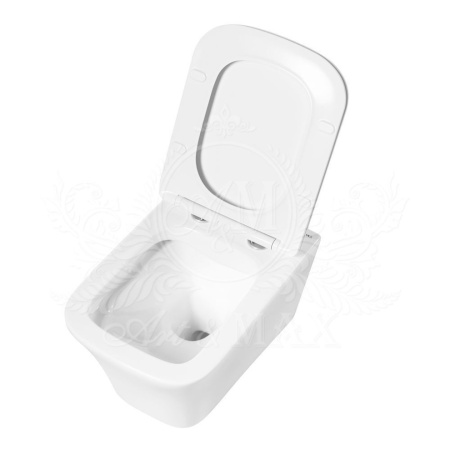 Унитаз подвесной Art&Max PLATINO AM9321CHR белый с сиденьем микролифт безободковый каскадный смыв