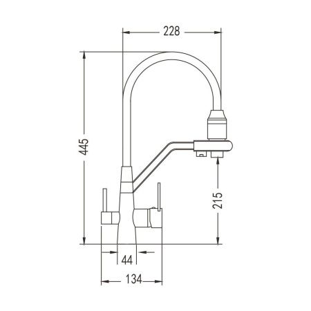 Смеситель для кухни Rose R558G на мойку золото
