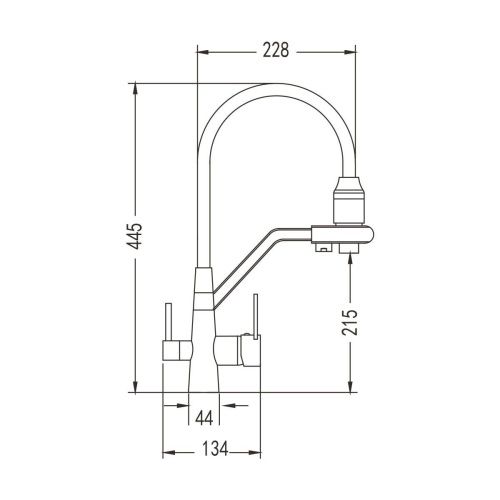 Смеситель для кухни Rose R558G на мойку золото - фото 3