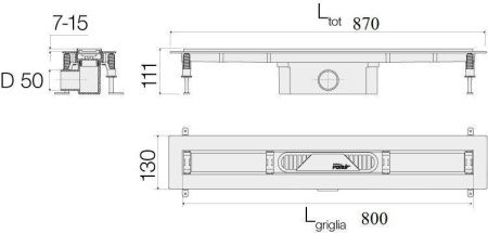 Душевой лоток Valsir Linea VS0701952 80х5 хром