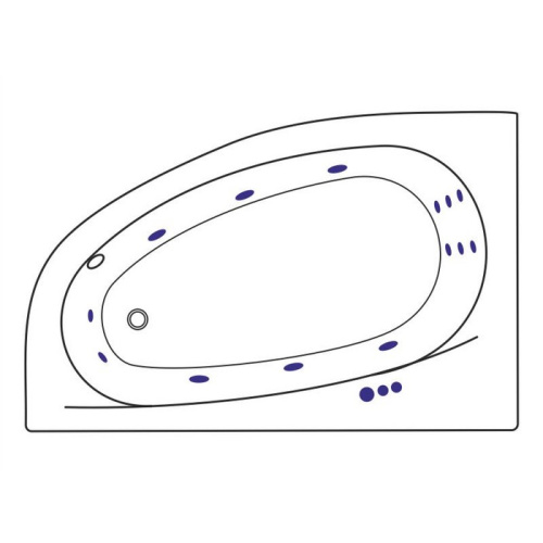 Ванна акриловая гидромассажная Excellent KAMELEON WAEX.KML17.SMART.CR 170х110 пристенная асимметричная с каркасом - фото 2