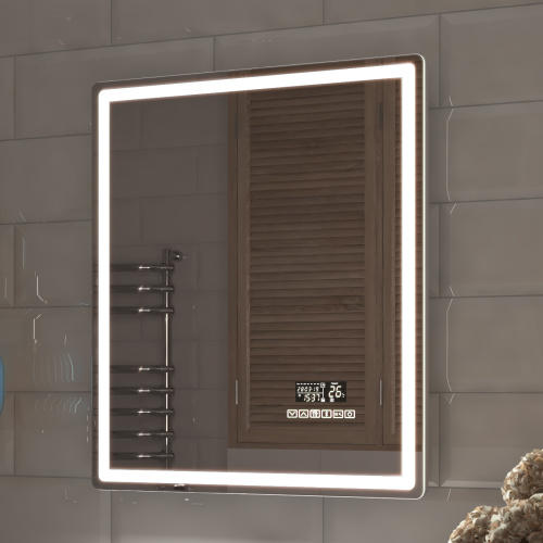 Зеркало с подсветкой VIGO Geometry Media Voice 44 60х70 цвет хром - фото 3