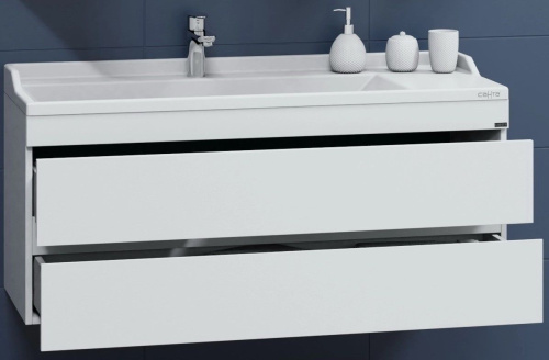 Тумба под раковину СанТа Марс 700255 120х45х49 подвесная цвет белый - фото 4