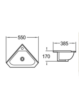 Раковина из сантехнического фаянса WeltWasser WW SK 10000008681 40 см подвесная цвет белый 1 отверстие под смеситель