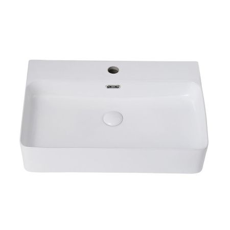 Раковина керамическая Abber RECHTECK AC2201 60х40 накладная цвет белый 1 отверстие под смеситель