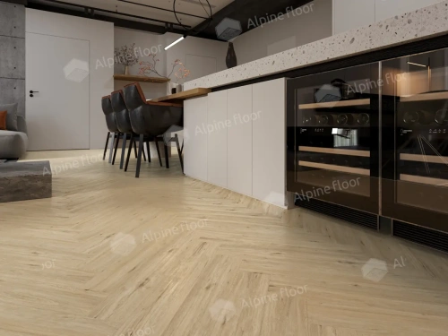 Ламинат Alpine Floor Herringbone 8 Pro New LF102-1 Дуб Лион толщина 0.8 см 33 класс 606х101 - фото 5