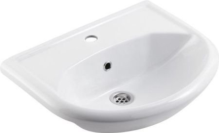 Раковина из сантехнического фарфора Rosa Уют 305 60х40 накладная цвет белый 1 отверстие под смеситель