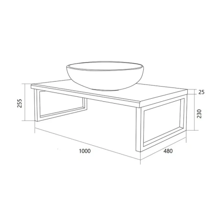 Столешница 1MarKa Grunge Loft У85838 100х50 накладная цвет серый