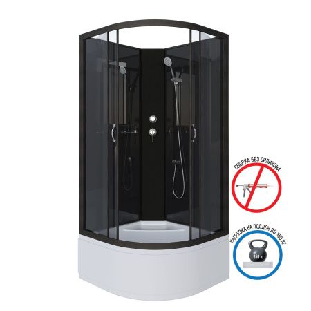 Душевая кабина Niagara Classic 65081434BK 90х90 четверть круга без крыши ориентация универсальная