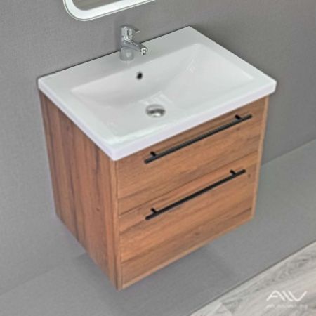 Тумба с раковиной Alavann Rondo ALV1168000 60х50 подвесная цвет коричневый