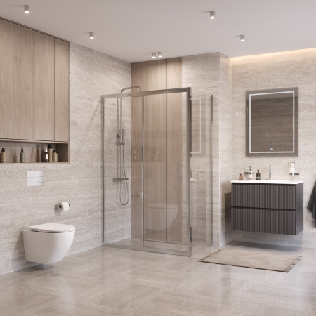 Душевой уголок BelBagno UNO-195 UNO-195-AH-1-120/70-C-Cr 120х70 стекло прозрачное профиль хром без поддона