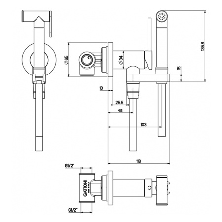 Гигиенический душ Gattoni Programma doccia RT010NS никель