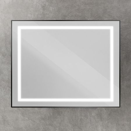 Зеркало с подсветкой BelBagno Kraft SPC-KRAFT-1000-800-SENS-NERO 100х80 подвесное