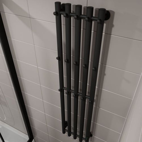 Полотенцесушитель Altasan АргоЛюкс АргоЛюкс12027ЧМ подвесной 27х120 электрический черный муар - фото 3