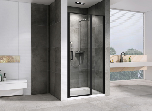 Душевая дверь Abber Sonnenstrand AG04120BS 120х195 стекло прозрачное профиль черный - фото 2