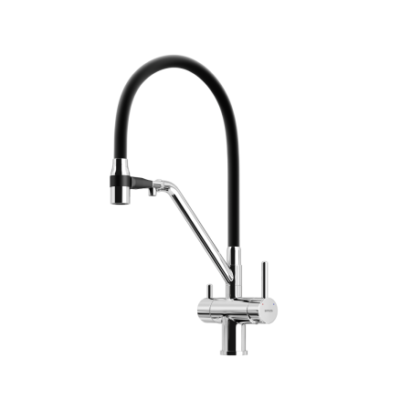 Смеситель для кухни Sancos Dora SC4003CH на мойку хром/черный без термостата