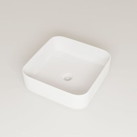 Раковина из сантехнического фарфора Iddis Bridge BRIWM04i27 40х40 накладная цвет белый без отверстий под смеситель