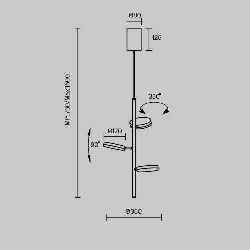 Светильник подвесной Maytoni Fad Modern MOD070PL-L18B3K - фото 3