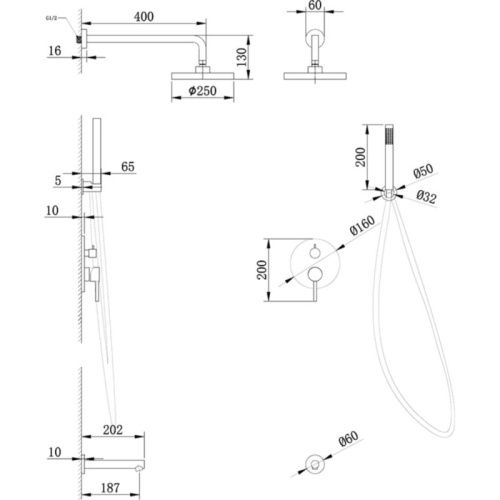 Душевая система ABBER AF8817 встраиваемая в стену - фото 3